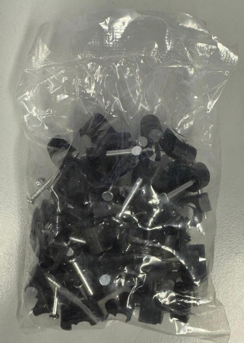 Bulk Hardware Pack of 100 9mm Round Cable Clips - White (BH02819)
