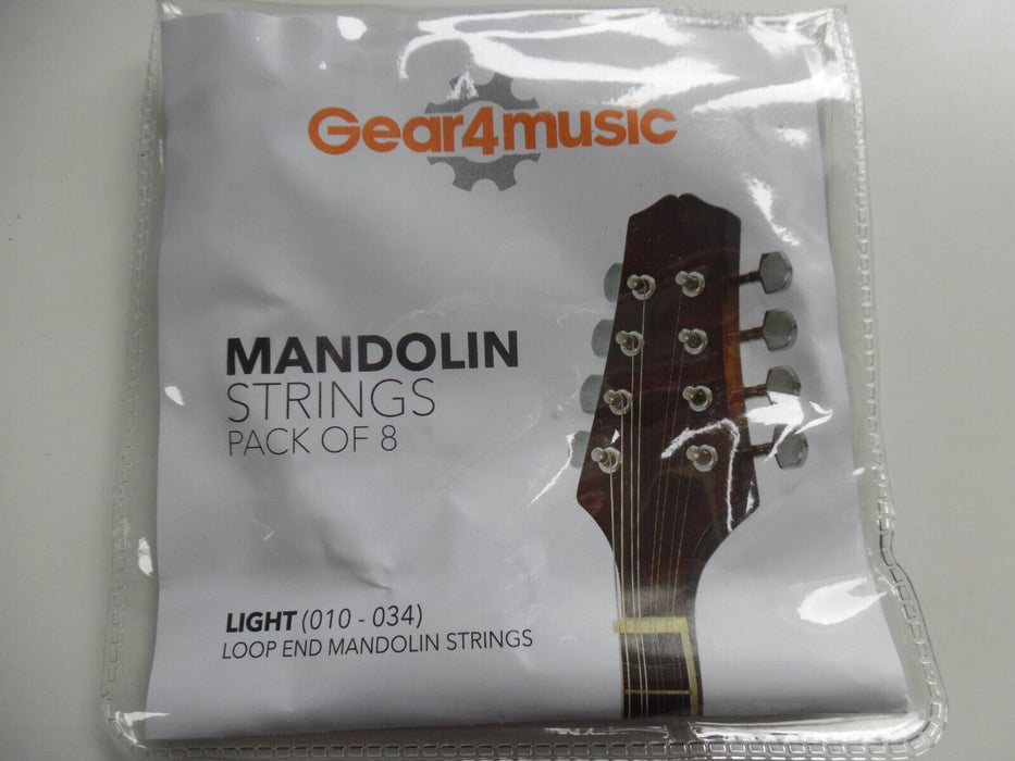 gear4music mandolin strings pack of 8 Light (010-034)