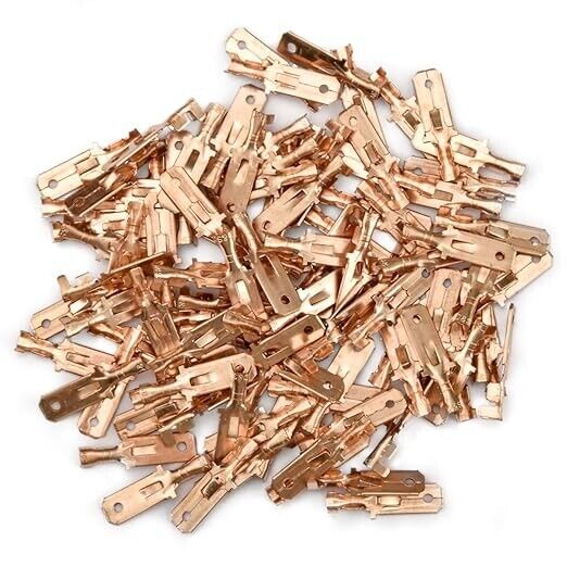 100pcs Heschen male spade quick splice crimp terminals 6.3mm crimp connector non