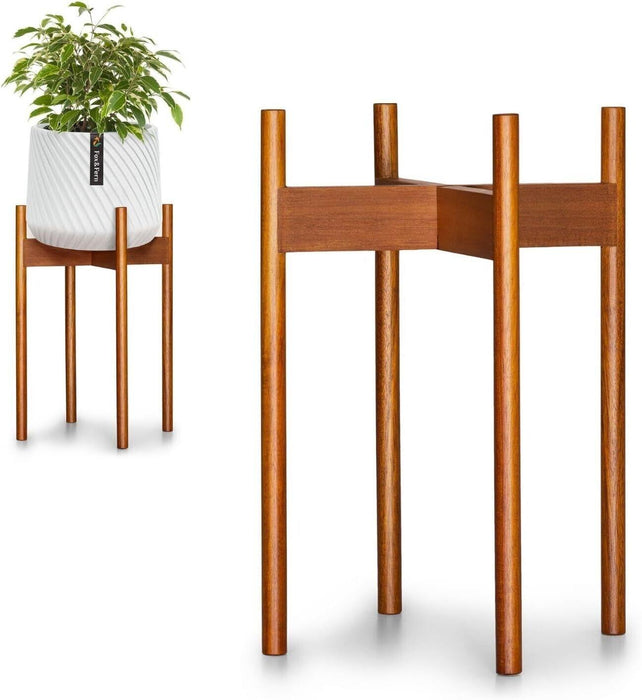 Fox & Fern Mid-Century Modern Plant Stand Acacia (POT NOT INCLUDED)