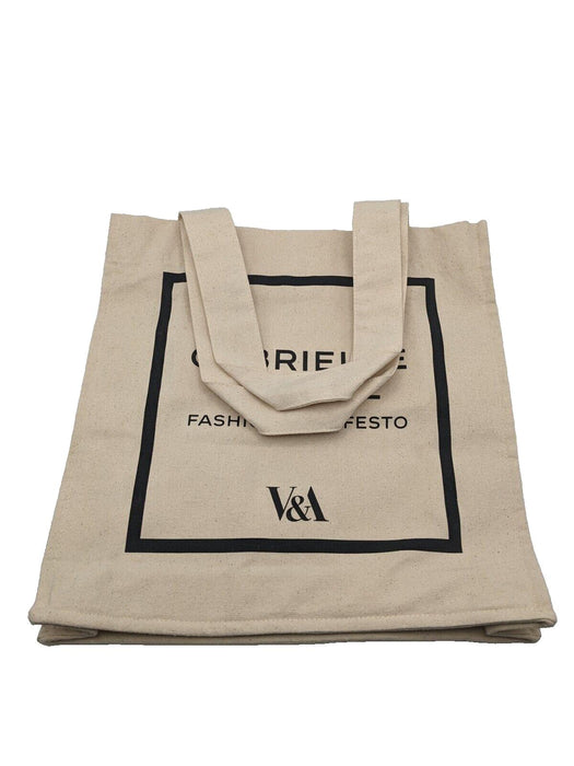 Chanel Natural Beige Logo Organic Cotton Canvas Square Tote Bag V&A