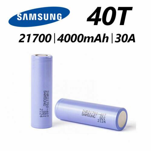2x Samsung INR 40T Rechargeable 4000mAh 30A High Drain Case Holder