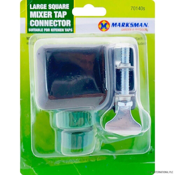 NEW LARGE SQUARE MIXER TAP CONNECTOR KITCHEN GARDEN ADAPTOR HOSE PIPE WATERING