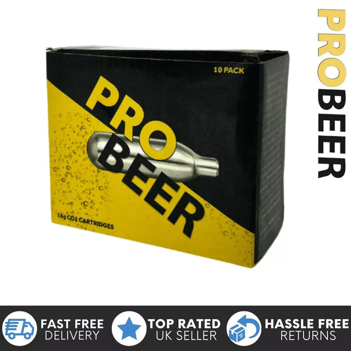 10 CO2 Unthreaded NON Threaded 16g Cartridge Cylinder Beer Keg Bike TyreInflator