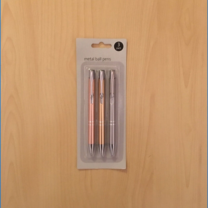 3 pack metal ball pens