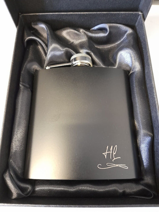 Monogrammed 'HL' 6oz Hip Flask Ideal For Best Man, Groomsman, Usher