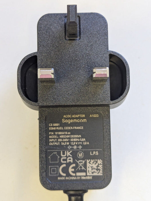 Sagemcom AC/DC Power Adaptor 36W (12V/3A) for Virgin Media Hub 5
