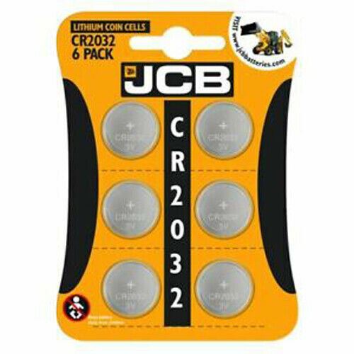 6 X JCB CR2032 3V Lithium Button Coin Cell Battery DL2032 BR203 NEW