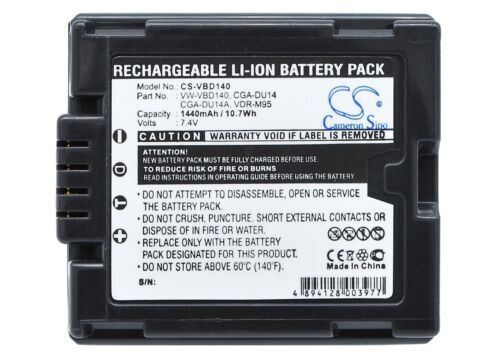 Premium Battery for Panasonic CGA-DU14A, CGA-DU14, PV-GS85, VW-VBD140, VDR-M95