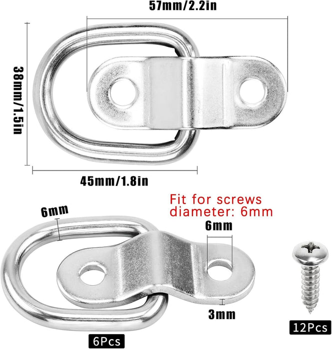 Hysagtek 4 Pack D-Ring Anchor Tie Downs Lashing Rings