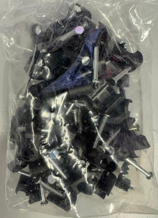 Bulk Hardware Pack of 100 9mm Round Cable Clips - White (BH02819)