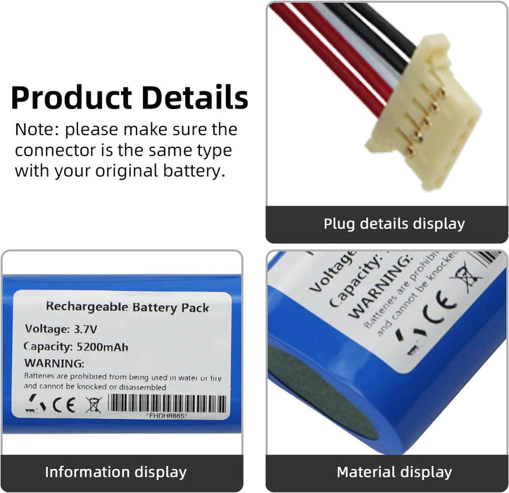 New 5200mAh Rechargeable Camera Battery Compatible with Eufy Spaceview Pro