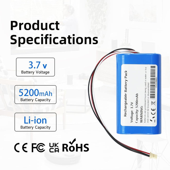 New 5200mAh Rechargeable Camera Battery Compatible with Eufy Spaceview Pro