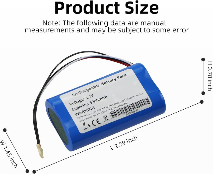 New 5200mAh Rechargeable Camera Battery Compatible with Eufy Spaceview Pro