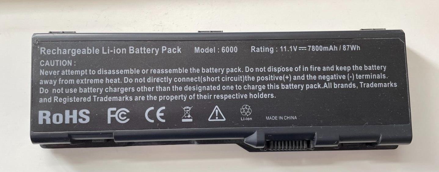 Battery replaces Dell HJ588 HJ607 HK421 JN149 KD476 MJ365 MJ456 MY976 7800mAh