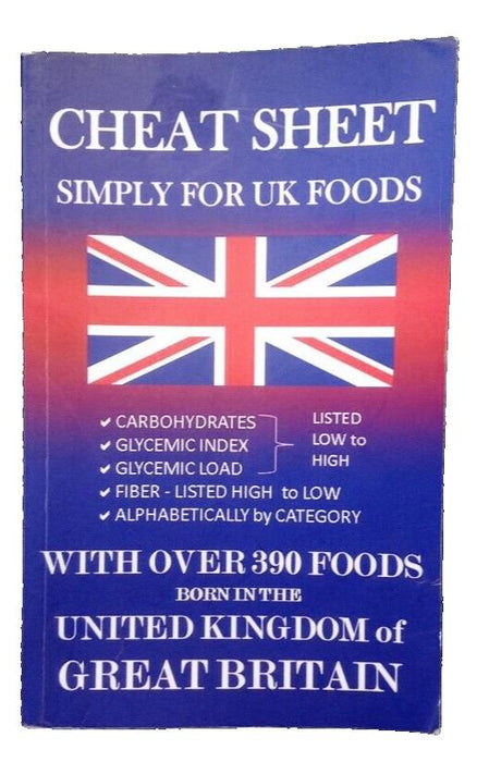CHEAT SHEET SIMPLY for UK Foods: CARBOHYDRATE, GLYCEMIC INDEX, GLYCEMIC LOAD<|