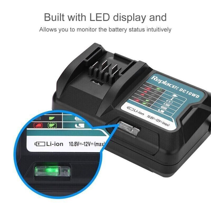 DC10WD Charger For Makita 10.8V 12V CXT Max Li-Ion battery BL1040B BL1021B UK