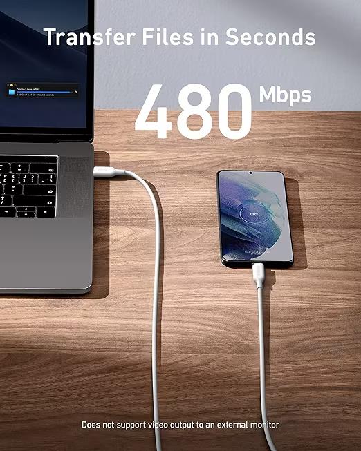 Anker USB C to USB C Charger Cable (6ft/1.8m), 100W USB 2.0 Type C Cable, Fast C