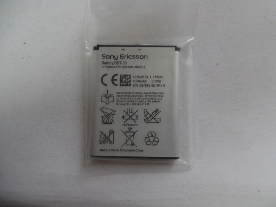 SONY ERICSSON BST-33 Battery for  G700 G900 K200i K530i K550i K630i, more Models