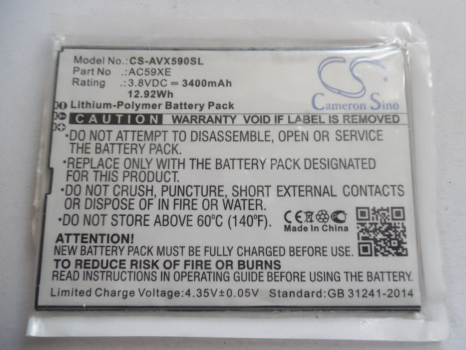 Archos P336688 Compatible Replacement Battery CS-AVX590SL 3400mAh