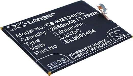 CS-KMT348SL Battery 2050mAh compatible with [KAZAM] Thunder 348, Tornado 348 rep