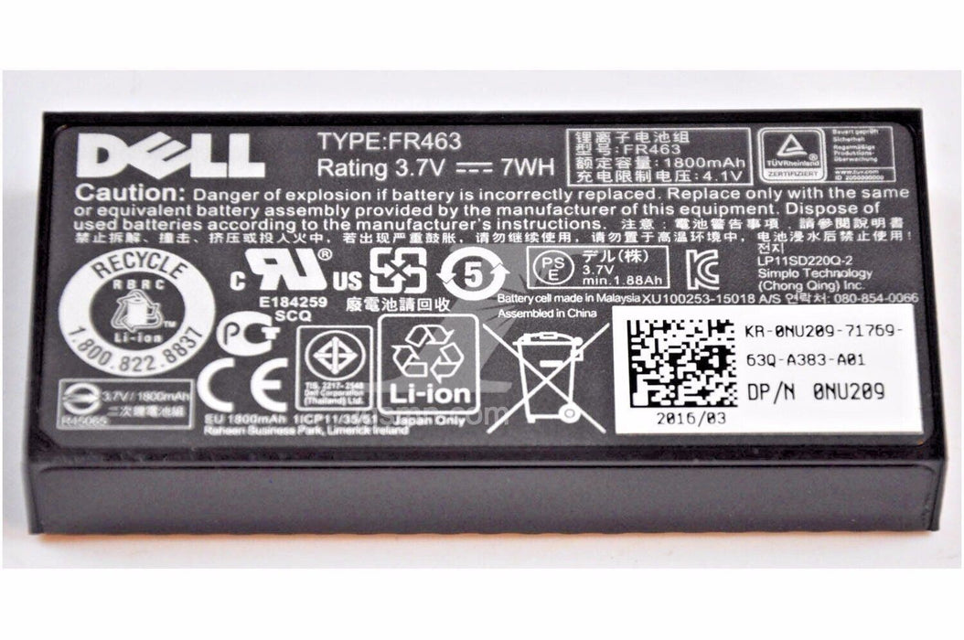 Genuine Dell FR463 PowerEdge 3.7V RAID Controller Backup Battery 4K6X5