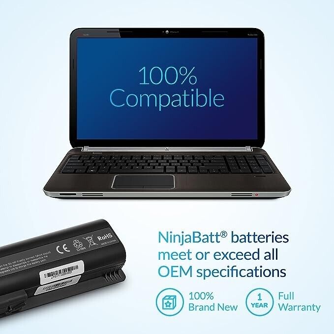 NinjaBatt Battery for HP 484170-001 EV06 Presario CQ60 CQ61 HSTNN-LB72