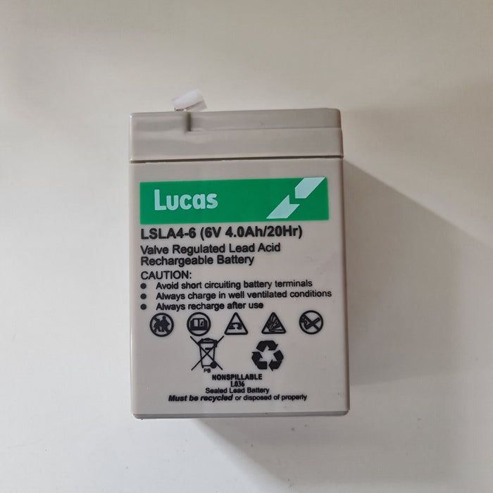 GENUINE 6V 4AH AGM LUCAS BATTERY LSLA4-6 CLASSIC MOTORCYCLE - BSA TRIUMPH NORTON