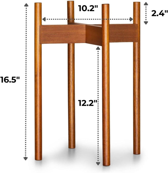 Fox & Fern Mid-Century Modern Plant Stand Acacia (POT NOT INCLUDED)