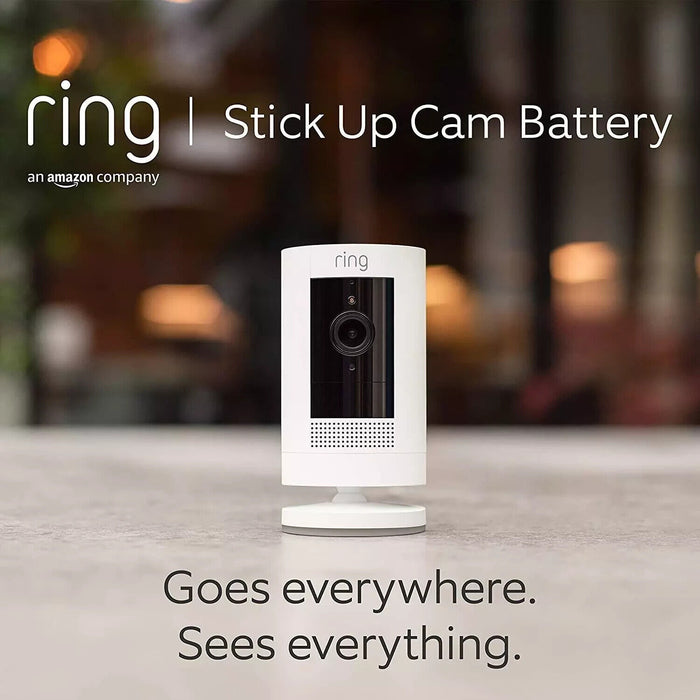 Ring Stick Up Cam | Battery | HD Outdoor Wireless Camera System | White