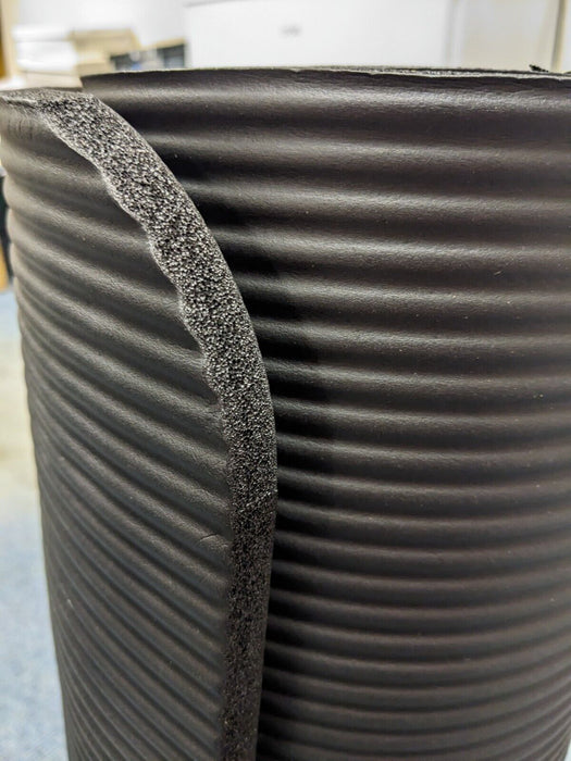 YOGA MAT 15mm Thick Roll Up Exercise Workout Gym Pilates Padded BLACK