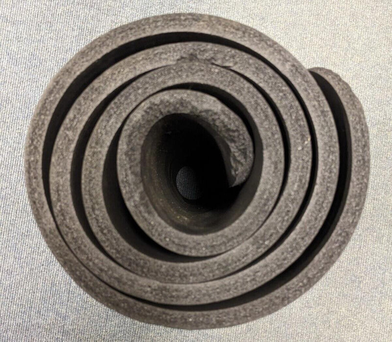 YOGA MAT 15mm Thick Roll Up Exercise Workout Gym Pilates Padded BLACK