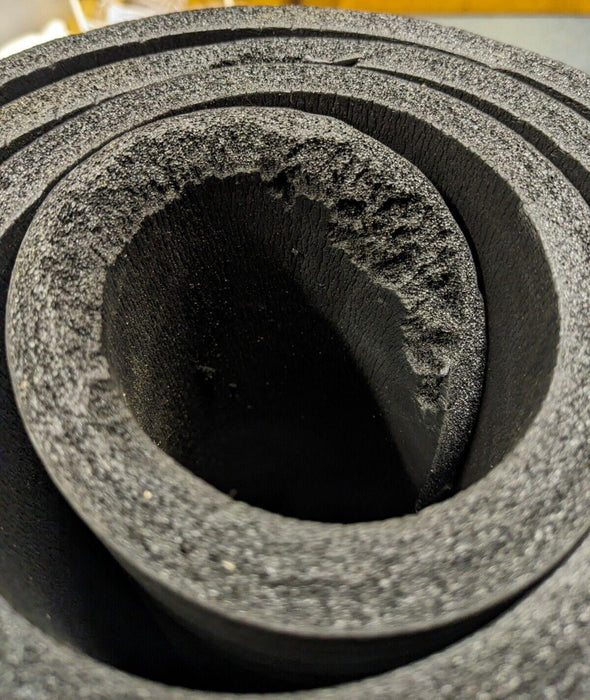 YOGA MAT 15mm Thick Roll Up Exercise Workout Gym Pilates Padded BLACK