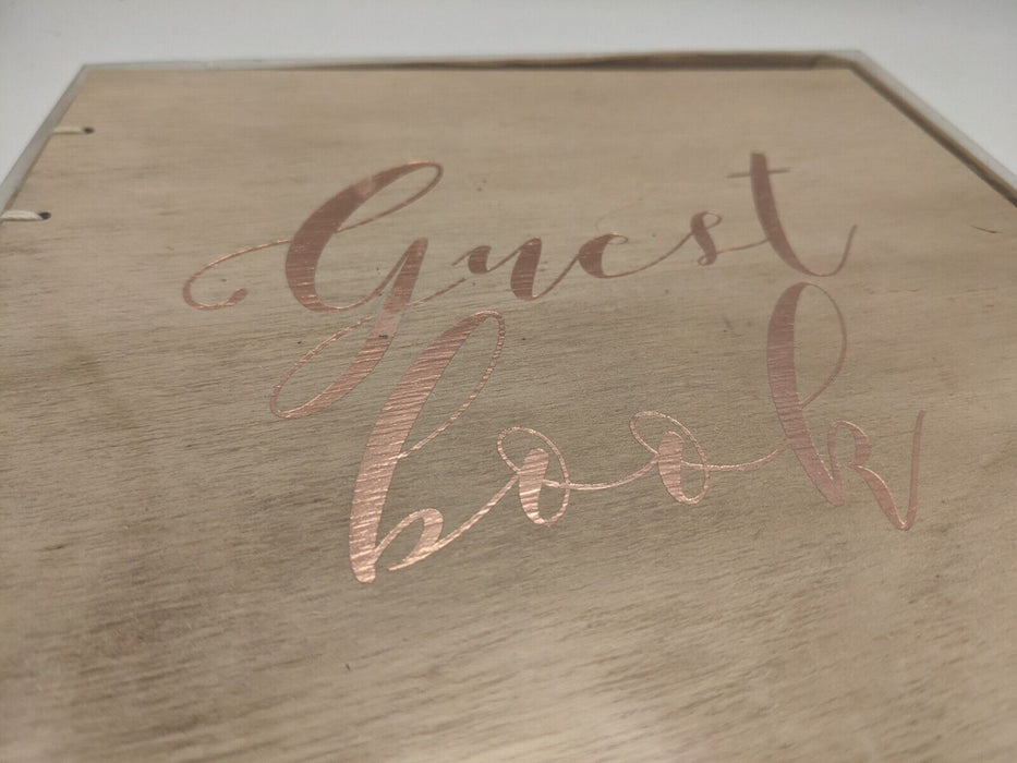 Wooden Guest Book - Plain Pages with Wooden Cover