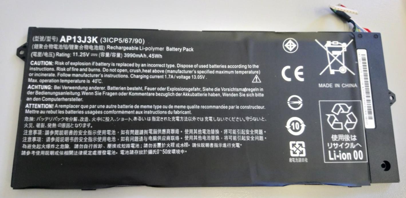 AP13J3K  3990mAh Replacement Battery For Acer Chromebook C720 C720P C740