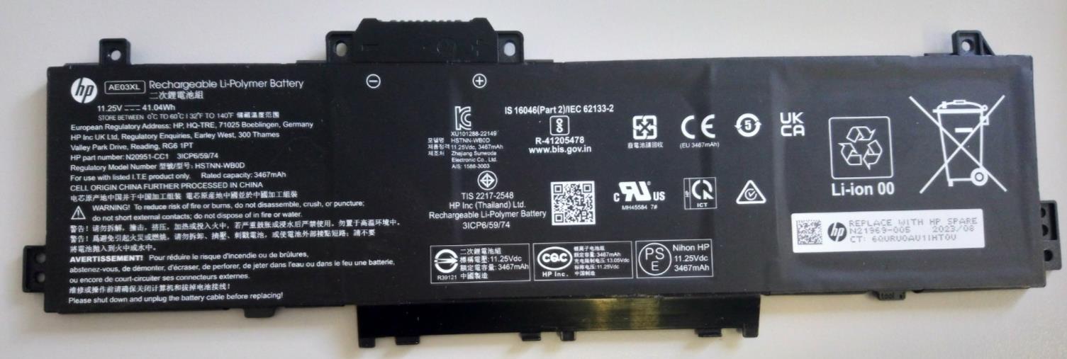AE03XL Battery For HP Laptop 14-EM 14-EP 14-EE 15-FC 15-FD 250 255 G10 41.04Wh