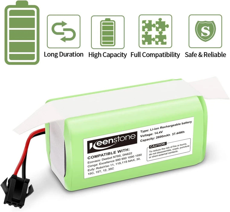 Replacement Battery for Ecovacs Deebot N79 N79S DN622, 14.4V 2600mAh-new