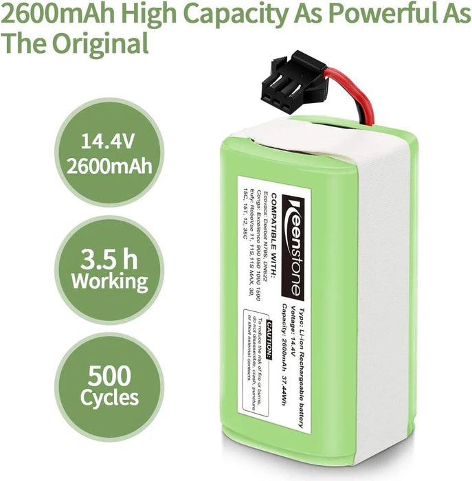 Replacement Battery for Ecovacs Deebot N79 N79S DN622, 14.4V 2600mAh-new
