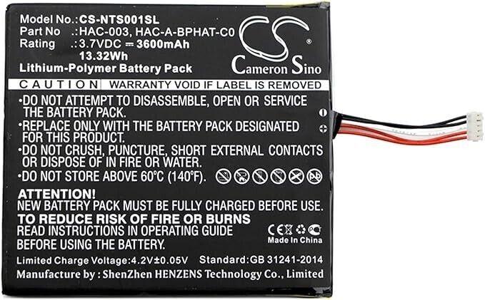 CS-NTS001SL Battery 3600 mAh Compatible with [Nintendo] HAC-S-JP/EU-C0, Switch H