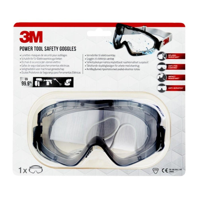 3M SAFETY Sealed safety googles, UV, scratch, impact