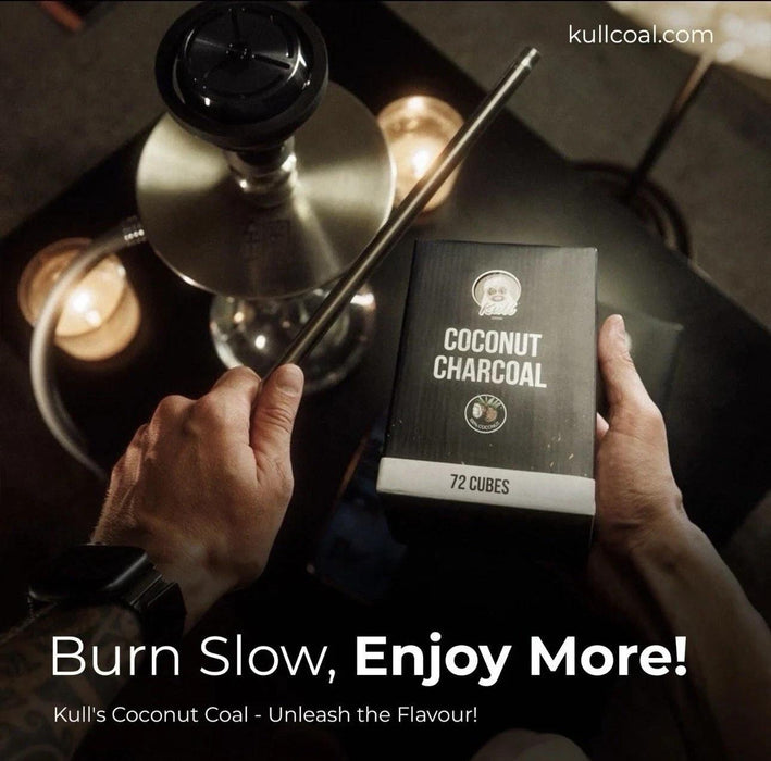 Kull Shisha Coal - 1kg - 25mm Cubes Coconut Charcoal - 72 Pieces Charcoal Hookah