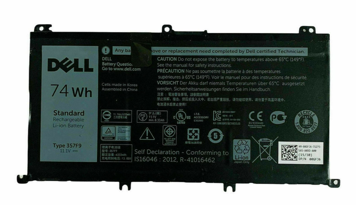 NEW FOR DELL INSPIRON 15 5576 5577 7557 7559 7566 7567 74WH BATTERY 357F9 71JF4