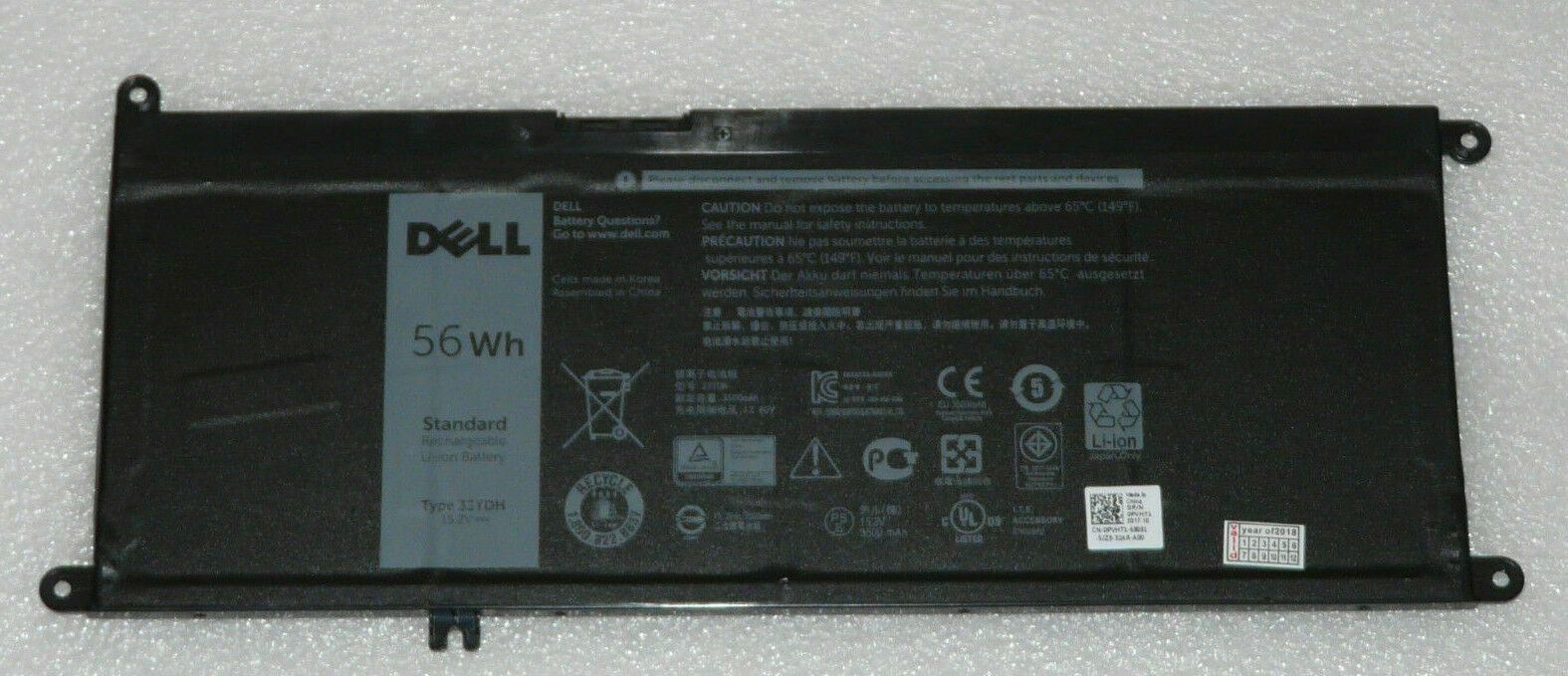 NEW GENUINE DELL LATITUDE 3380 3480 3490 3580 3590 56Wh BATTERY 33YDH W7NKD
