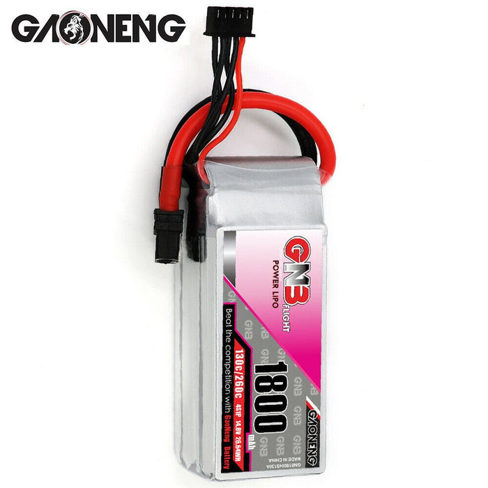 Gaoneng GNB 14.8V 1800mAh 130C 4S Lipo Battery XT60U-F Plug for RC Model