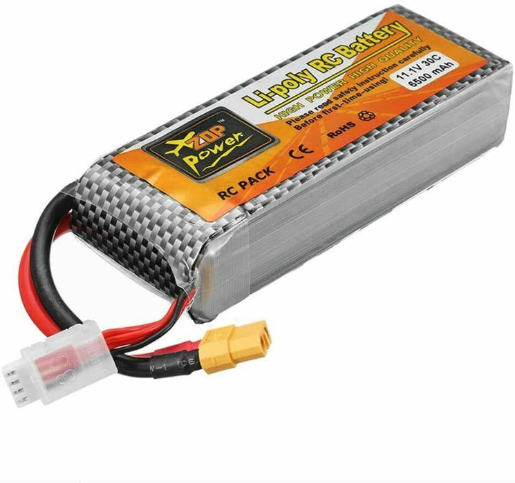 Zop Power 11.1V 6500mAh 30C 3S XT60 Plug Lipo Battery RC Quadcopter Car