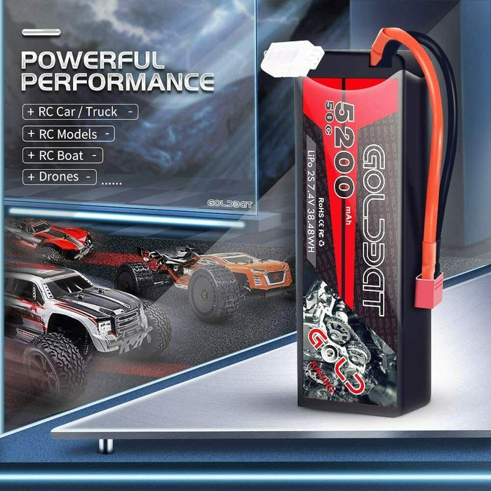 GOLDBAT 3S LiPo RC battery 11.1V 80C 5200mAh Lipo battery hard case with deans