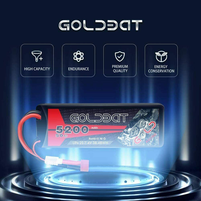 GOLDBAT 3S LiPo RC battery 11.1V 80C 5200mAh Lipo battery hard case with deans