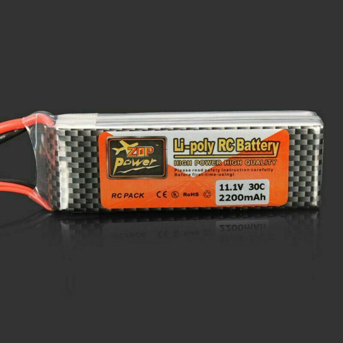 ZOP Power 3S 11.1V 2200mAh 30C Lipo Battery T Plug For RC Quadcopter 1 Unit