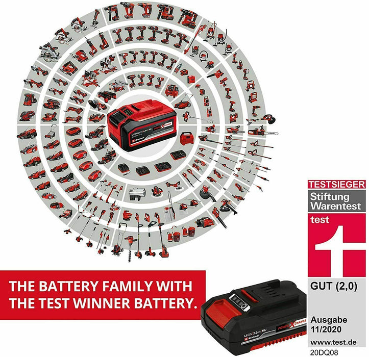 Einhell PXC Twin Pack 2.0 Ah Power X-Change Battery - Li-Ion, 18 V, 2 x 2.0 Ah