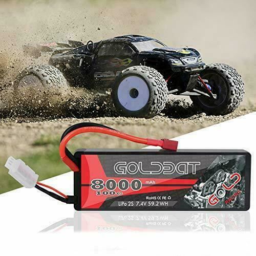 GOLDBAT RC Battery 8000 mAh 7.4 V 2S 100C LiPo Pack with Deans Connector